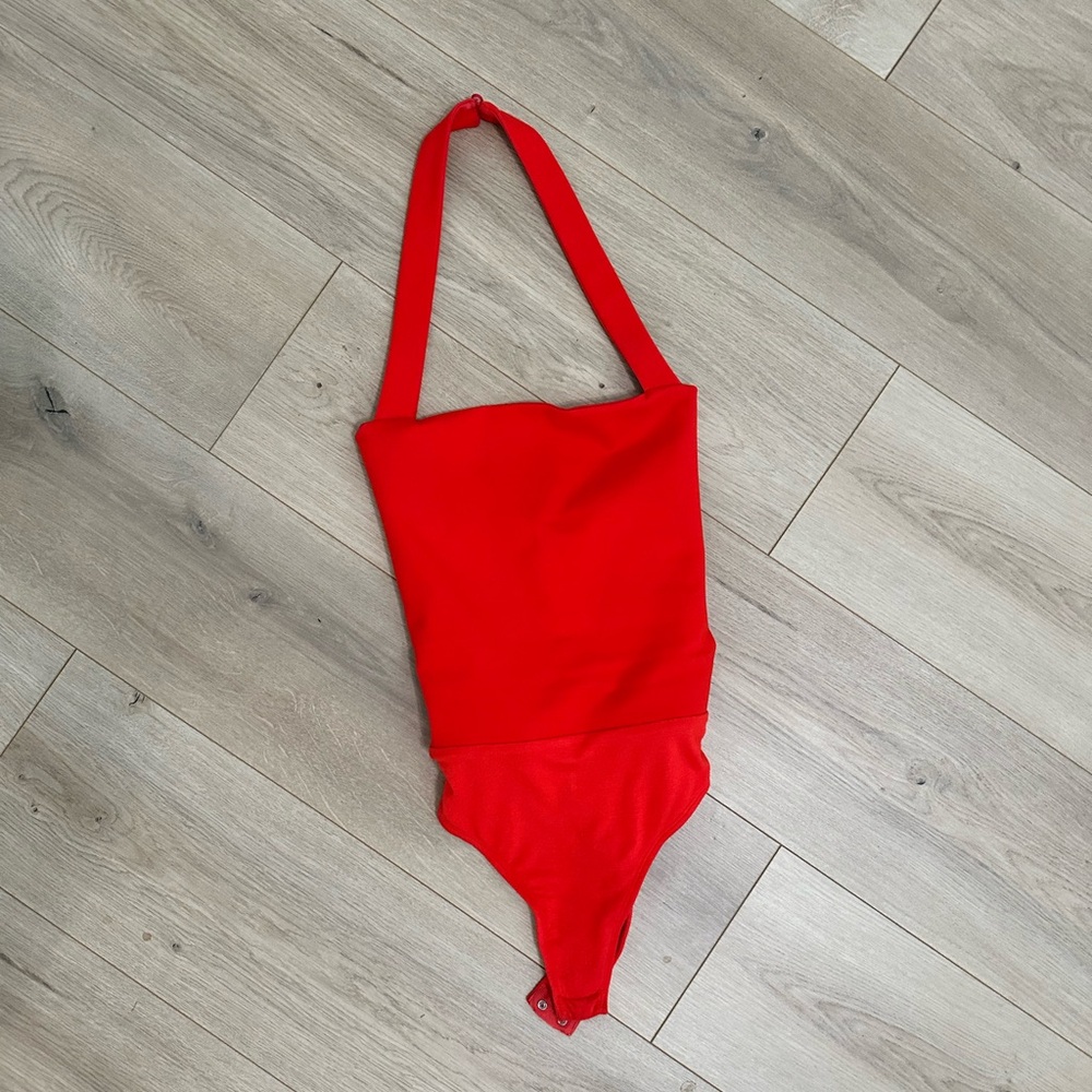 Superdown Red Halter Bodysuit Size XS